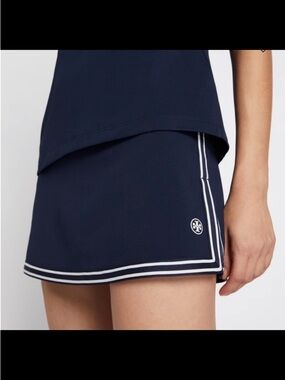 TORY BURCH TECH PIQUÉ TENNIS SKIRT women’s Sz Medium Navy Blue/White